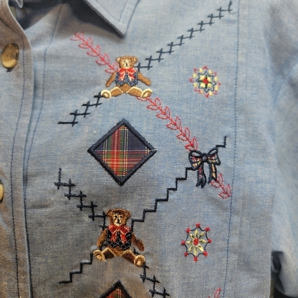 Napa Valley large button down long sleeve shirt with embroidery. NWT - Picture 8 of 16